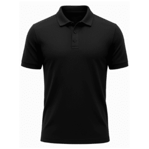 Black Short Sleeve Polo Shirt - Front