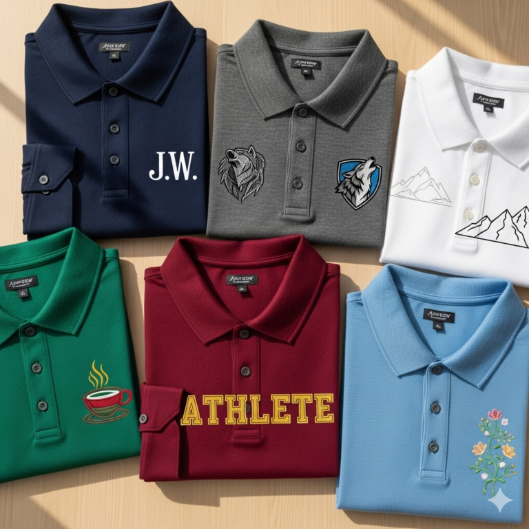 Custom embroidered shirts with personalized designs, perfect for unique gifts like wedding party attire, commemorative items, and fashion statement pieces.
